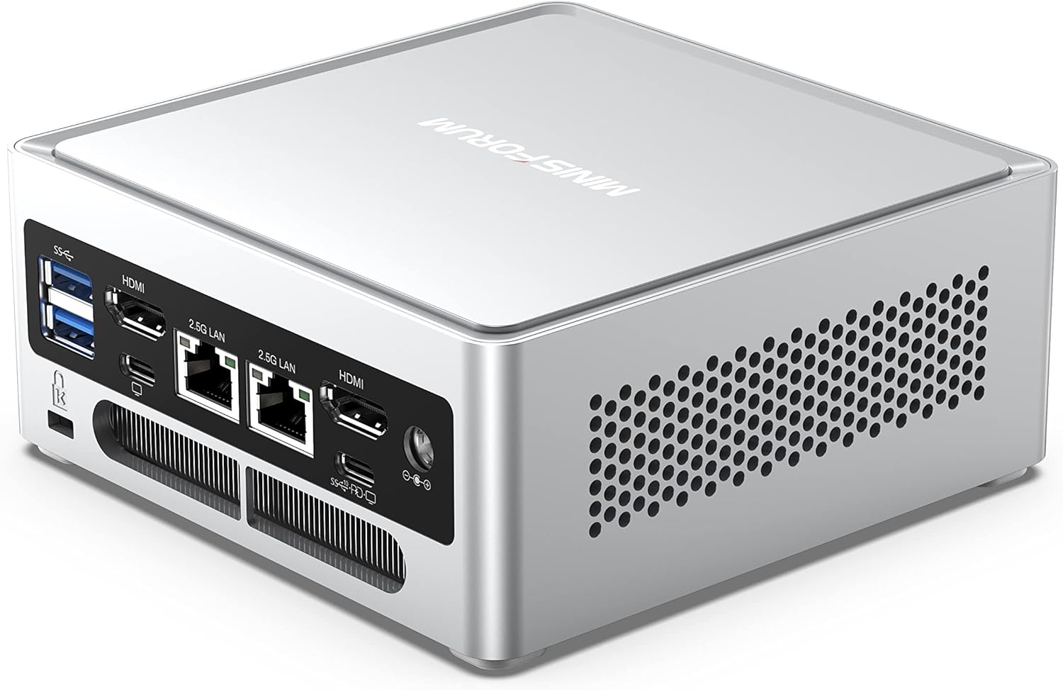 MINISFORUM Mini PC NAB6 Lite Intel Core i5-12600H,12 Cores 16 Threads,up to 4.5GHz 32GB RAM DDR4 512GB PCIe4.0 SSD Mini Computer,Dual 2.5 G RJ45 LAN,2 x HDMI,7 x USB Port,WiFi 6&BT5.2,Micro Pc