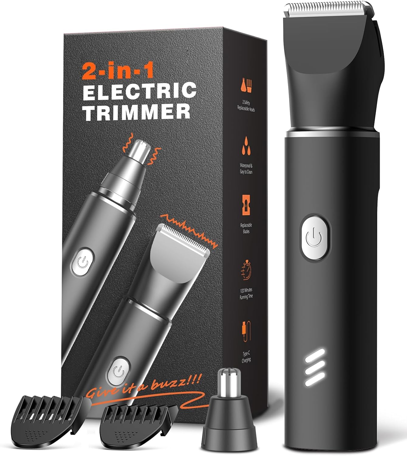 Body Hair Trimmer for Men: Manscape Electric Razor, Versatile Hair Trimmer for Groin, Beard, Nose/Ear Hair, Waterproof & USB-C Rechargeable, Travel Lock，Gifts for Men