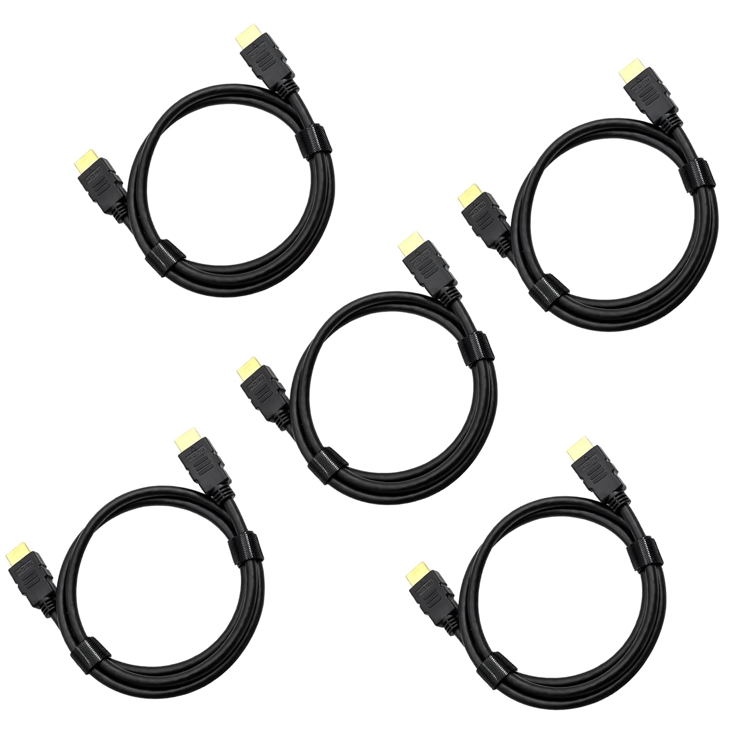 5-Pack HDMI Cable 2.0 4K Ultra HD/Cord,High-Speed, 18Gbps,2.0b @60Hz,(1080P 2160P HDR) 3 Feet,Black HDMI Cord，for Laptop, Monitors, HDTV
