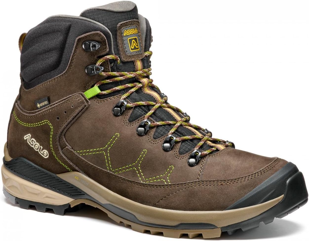 ASOLO Men's Falcon EVO NBK GV Waterproof Breathable Lace-Up Outdoor Hiking Boots, Nubuck Leather Upper, High-Traction Outsole
