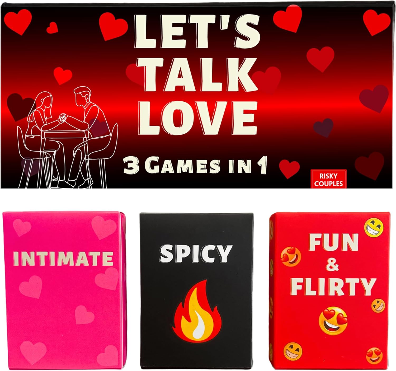 Let's Talk Love - Couples Games for Fun and Romantic Date Night. Perfect Game Gift to Spice up Your Relationship - Intimate and Spicy Ideas