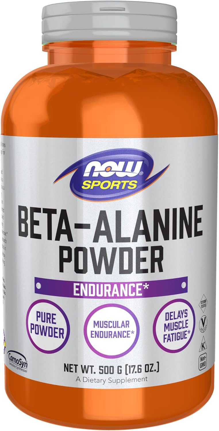 NOW Foods Sports Nutrition, Beta-Alanine Pure Powder 2,000 mg, Muscular Endurance*, 500 Grams
