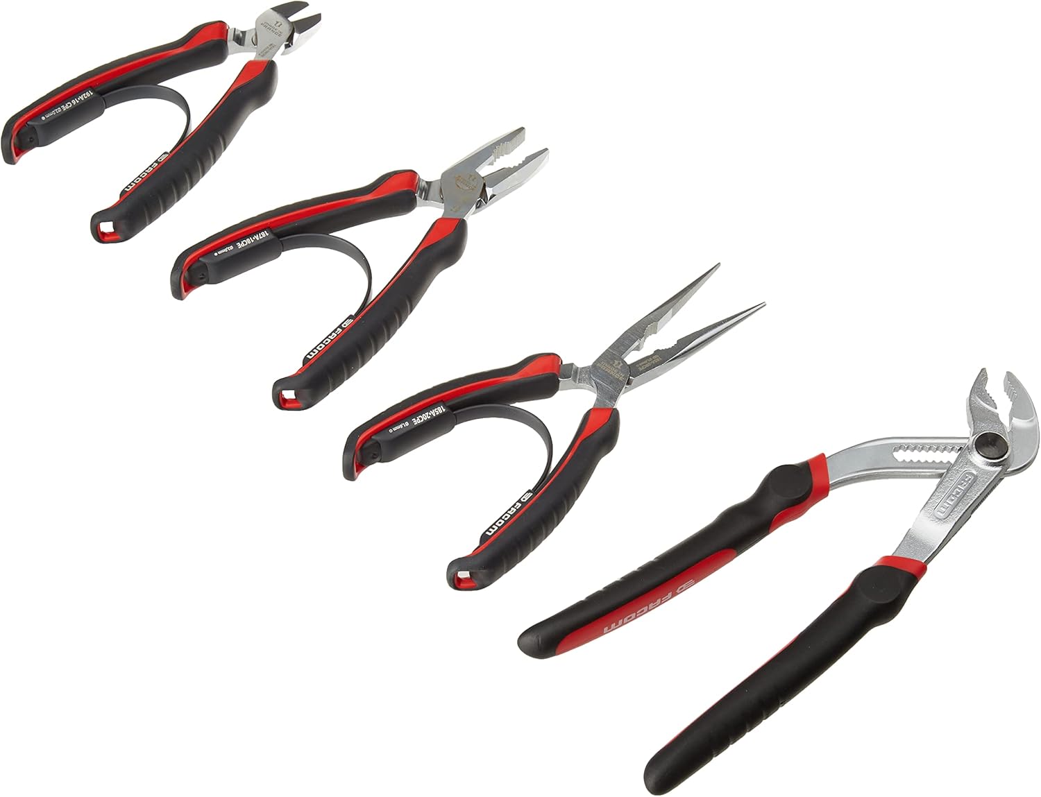 Facom Set of 4 Pliers – Multi-Grip Locking, Diagonal Cutters, 1/2 Round Nose, Universal – High Performance, Comfortable Handle CPE.A4