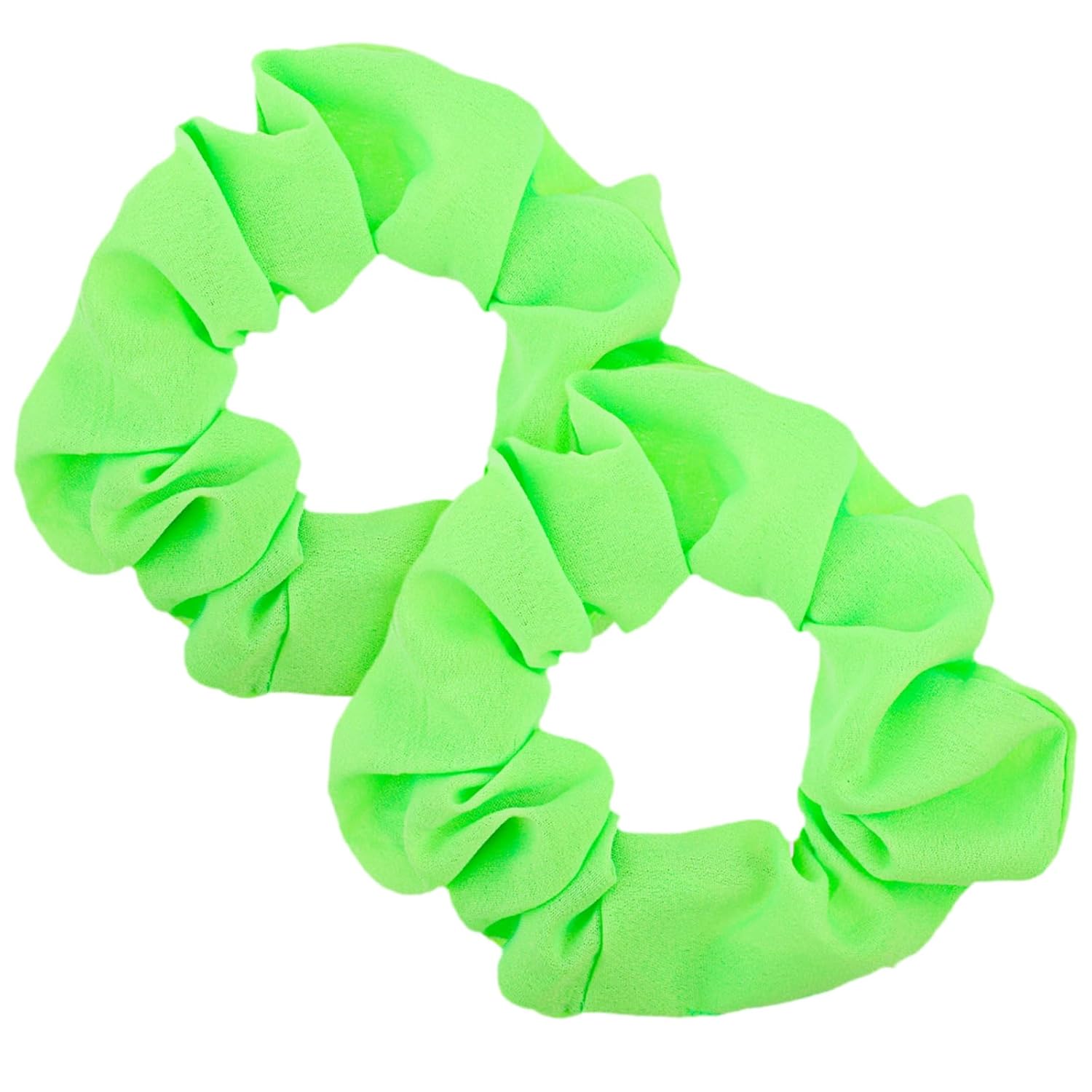 2 Pcs Green Scrunchie 80s Neon Scrunchies Solid Neon Hair Accessories Elastic Neon Green Scrunchies Large Voile Hair Ties Hair Bands Ponytail Hair Scrunchies for Women Girls