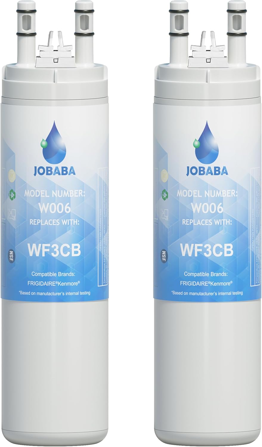 W006 Replacement for Frigidaire WF3CB, Pure Source 3, WF425, 706465, 242069601, 242086201, 242017800, Height 9 inches, 2 PACK
