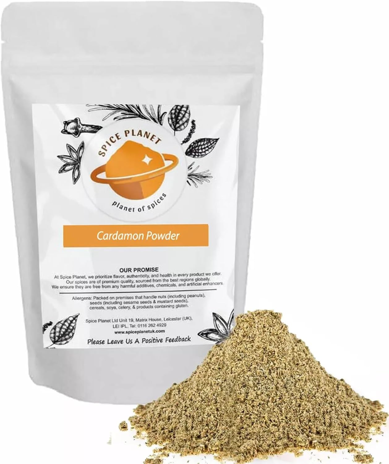 Cardamom Powder | Ground | Cardamon Powder | Green Cardamom Seeds Powder by Spice Planet® 25g-1.9kg (25 Grams)