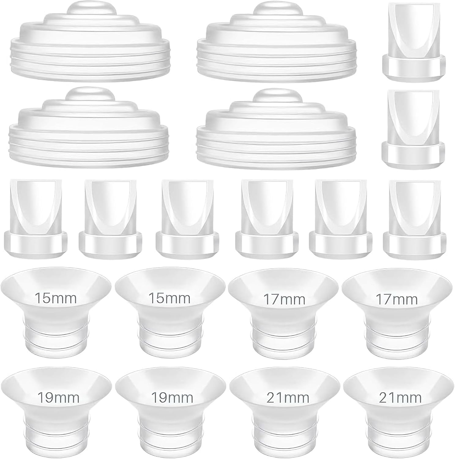 8Pc Duckbill Valves 8Pc Flange Inserts and 4Pc Silicone Diaphragm Compatible with Momcozy M5, Replacement M5 Pump Parts Accessories Made by Tbuymax, Not Original Momcozy Pump Parts