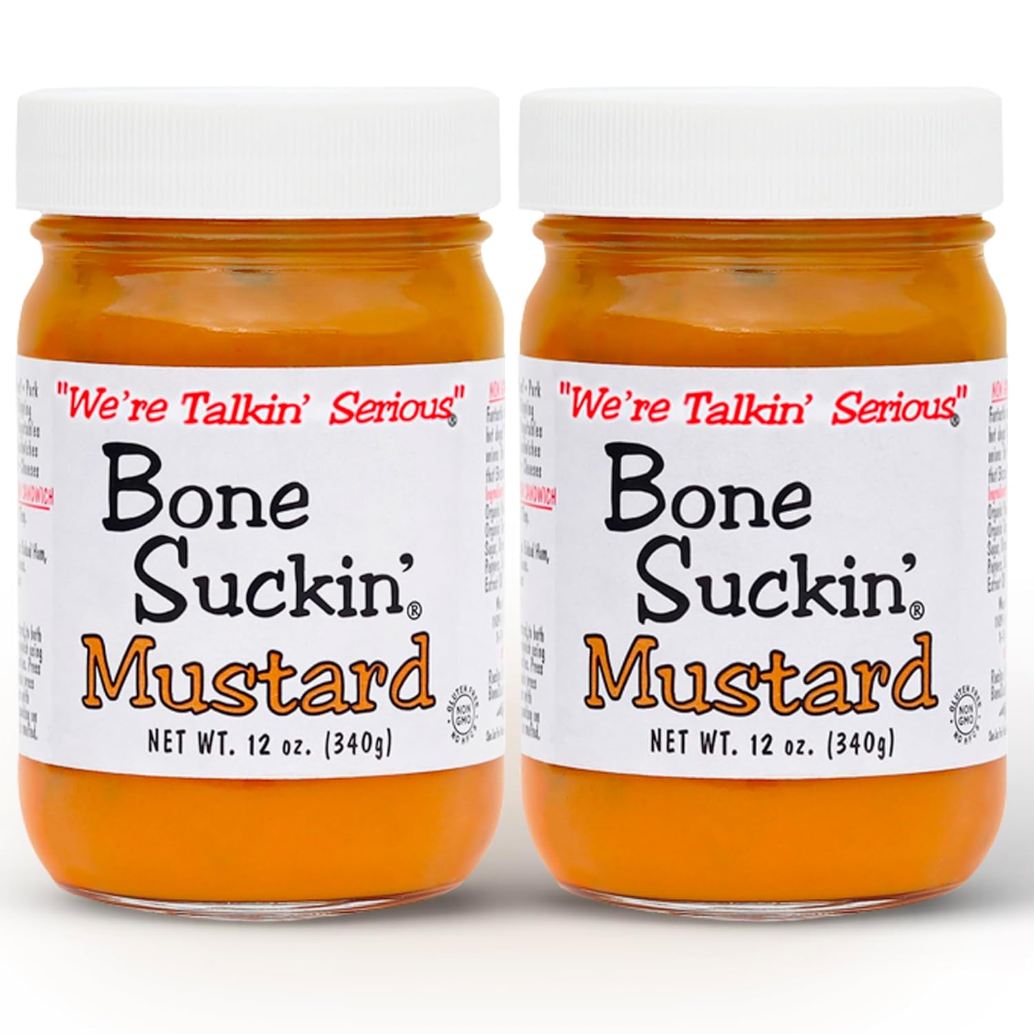 Bone Suckin' Sauce Mustard, Non GMO, Gluten and Fat Free, Great Tasting Condiment (Original Mustard)