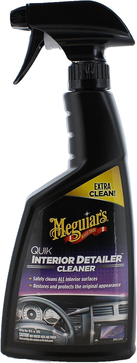 Meguiar's Quik Interior Detailer Spray (16 oz) Bundled with a Microfiber Cloth (2 Items)