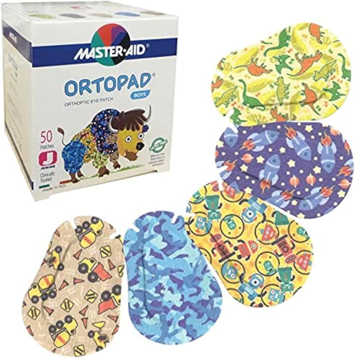 Ortopad® Bamboo Boys Eye Patches, 50/bx, Blue Camo Pack, Jr Size 0-2 yr