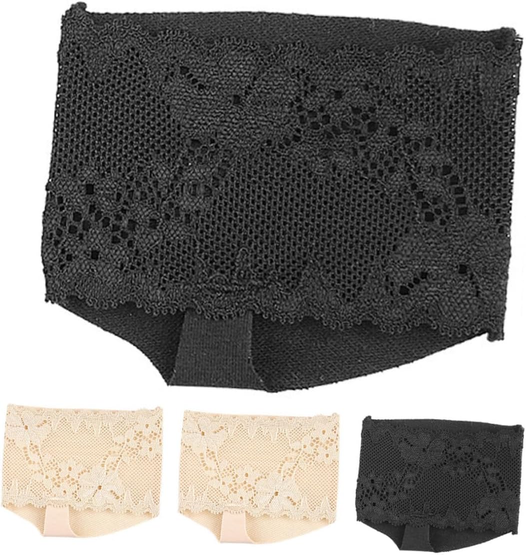 NIYANGLE 2 Pairs Women Open Toe Socks with Cloud Cushion Non Slip Seamless Toe Topper Liner Socks for Enhanced Comfort Breathability for Fashionable Footwear Skin Tone