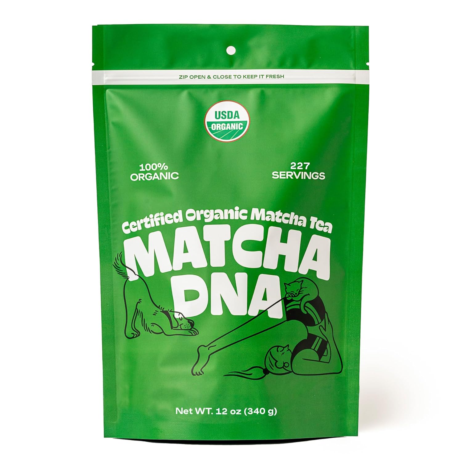 MATCHA DNA Certified Organic Matcha Green Tea Pure USDA Certified Organic Culinary Grade Matcha (12 Ounce Bag)