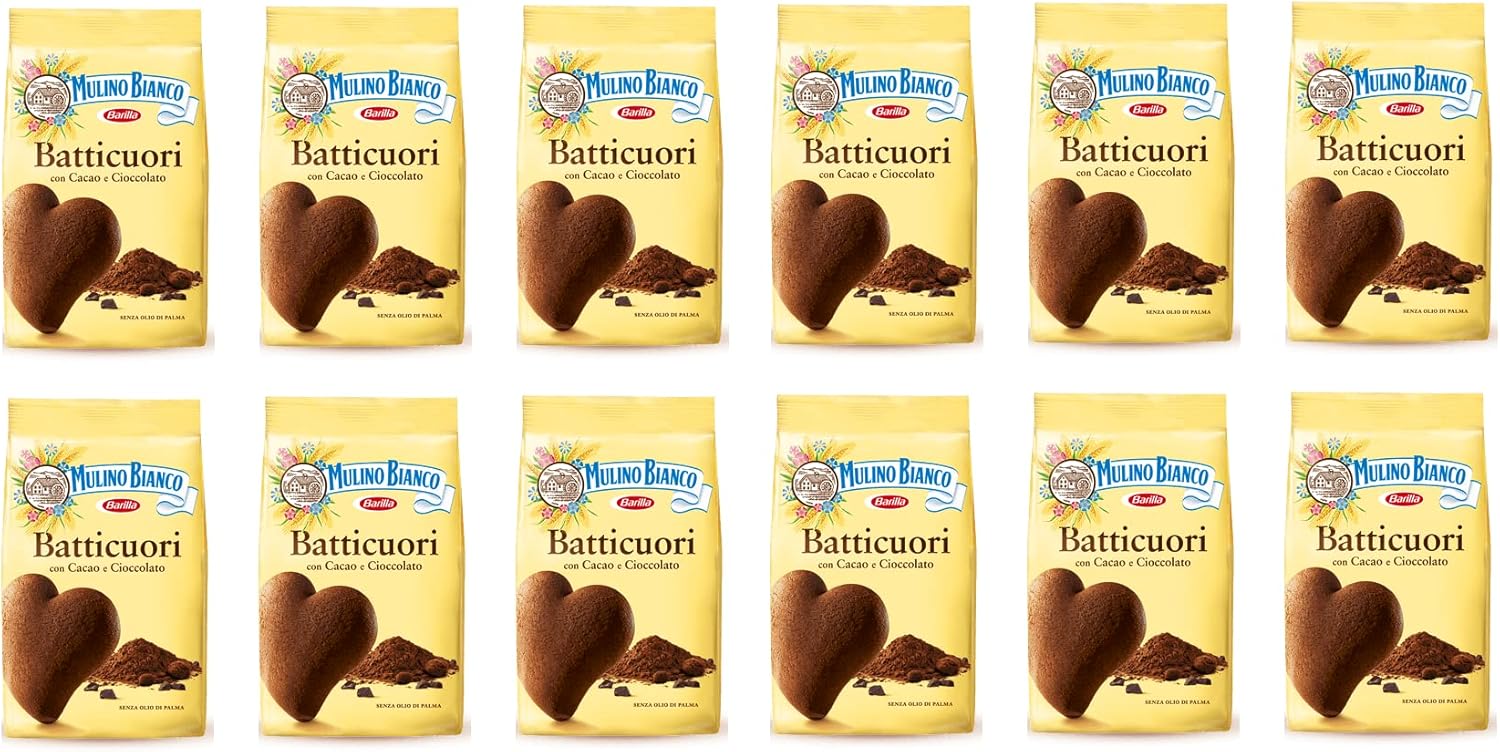 12x Mulino Bianco Batticuori Breakfast Biscuits Cookies 350g