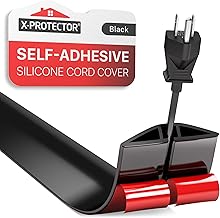 Floor Cord Cover X-Protector – 5’ Overfloor Cord Protector – Self-Adhesive Power Cable Protector – Silicone Cord Protector – Ideal Extension Cord Cover to Protect Wires On Floor (60 in)