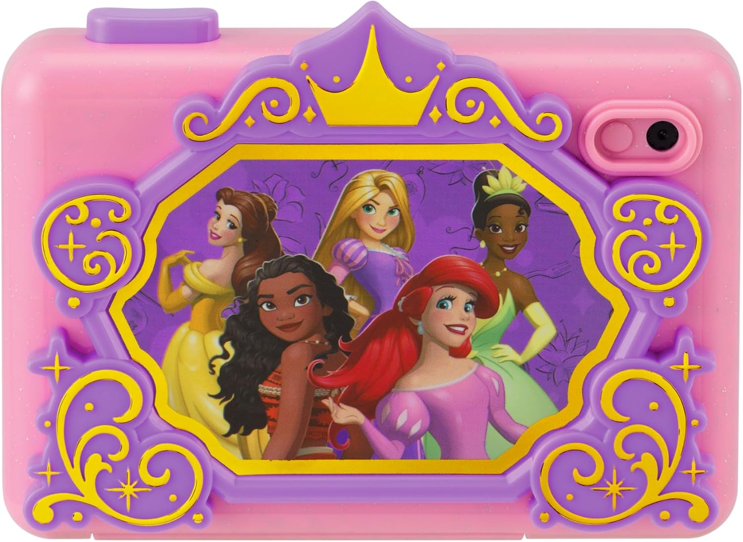 ekids Disney Princess Kids Camera with SD Card, Digital Camera for Kids with Video Recording and Built-in Digital Stickers for Fans of Princess Toys