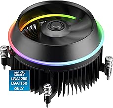 Vetroo Shadow Low-Profile CPU Cooler, 90mm Addressable RGB & PWM Fan, Premium Aluminum Fins 95W TDP Air Cooler for Intel LGA 1200/115X