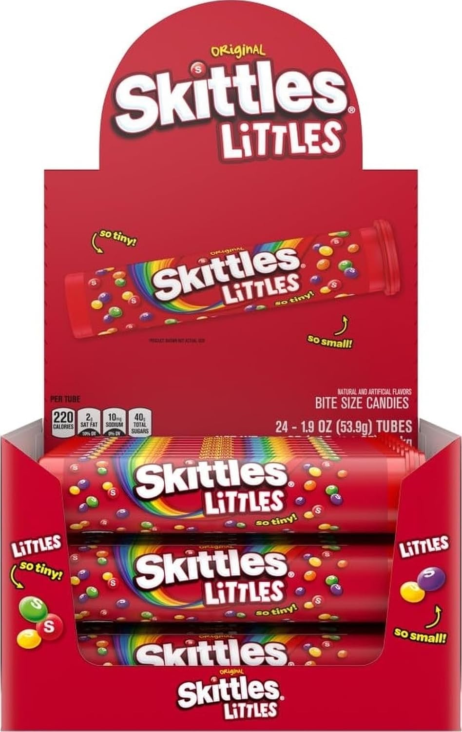 SKITTLES Littles Originals Rainbow Mini Chewy Candy Bulk, 24 Ct, 45.6 Oz