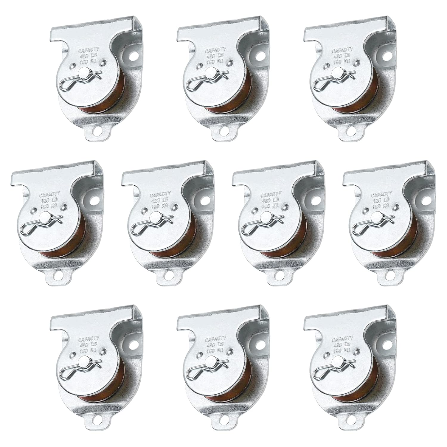 Ceiling Mount Single Pulleys, 1-1/2 Inch Wall Mount Pulley, 10 Packs Ceiling Single Pulley for 3/8" Wire or Rope