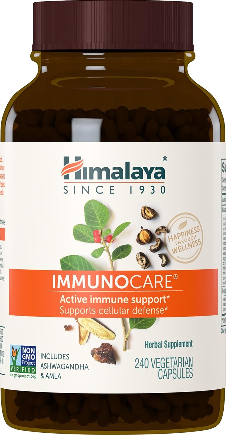 Himalaya ImmunoCare, 60 Day Supply - Herbal Immune Support Supplement with Ashwagandha and Amla - Vegan, Non-GMO, Gluten Free, 840 mg, 240 Capsules
