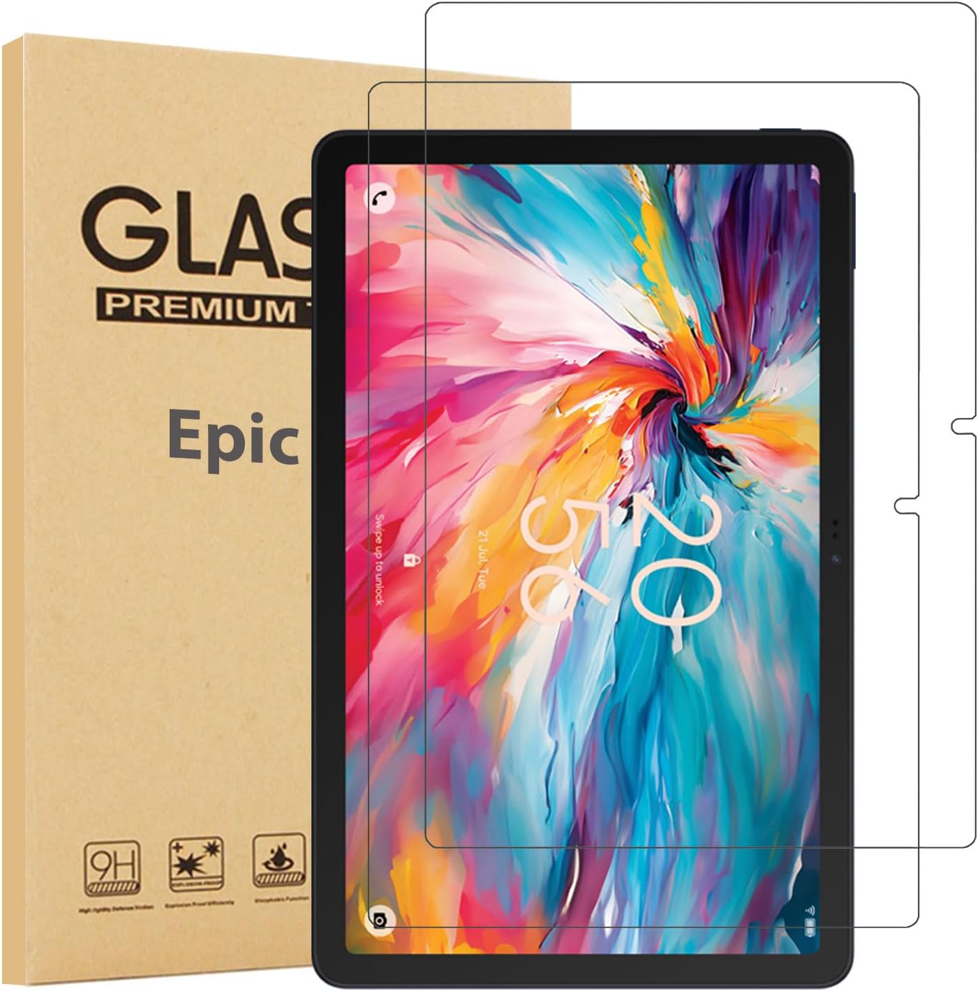 2-Pack Screen Protector For TCL TAB 10 NXTPAPER 5G 10.4 Inch Tablet Model 9199S - Tempered Glass Film High Definition 9H Hardness