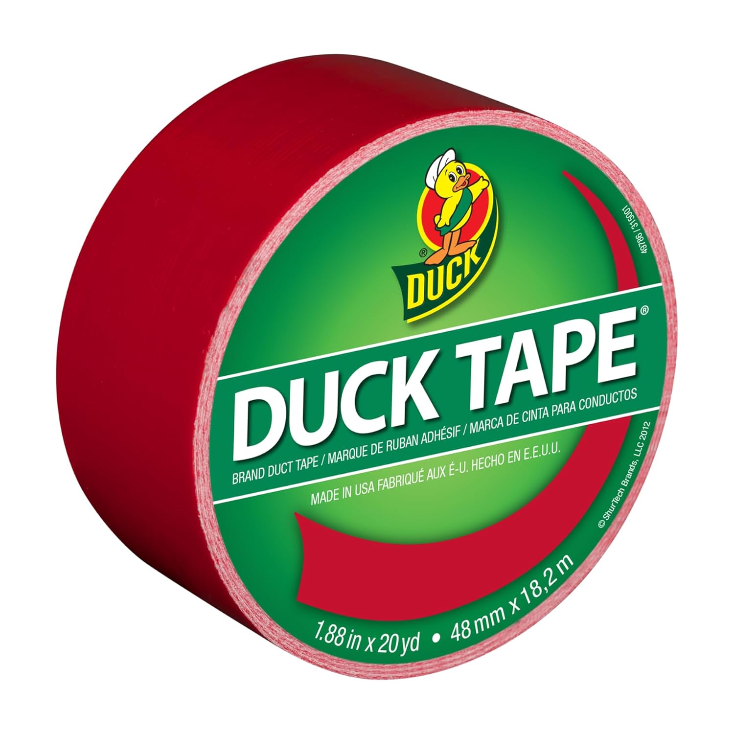 Duck Tape Solid Colours Red. Repair, craft, personalise, decorate and educate - 48mm X 18.2m