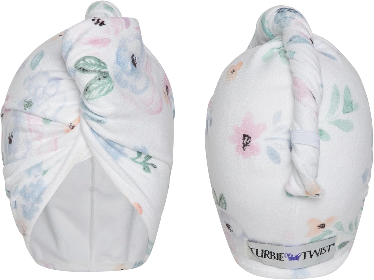 Turbie Twist Microfiber Super Absorbent Hair Towel (2 Pack) | Watercolor Floral (Watercolor)