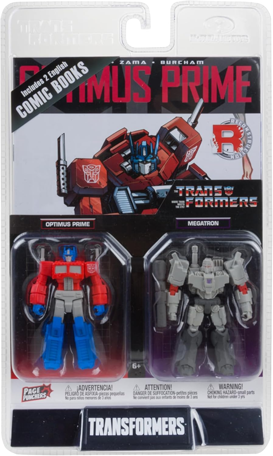 McFarlane Toys Transformers Page Punchers 2-Pack Optimus Prime and Megatron 3" Inch Action Figures with 2 Comics – Highly Detailed Collectible Set – Ideal for Fans and Collectors