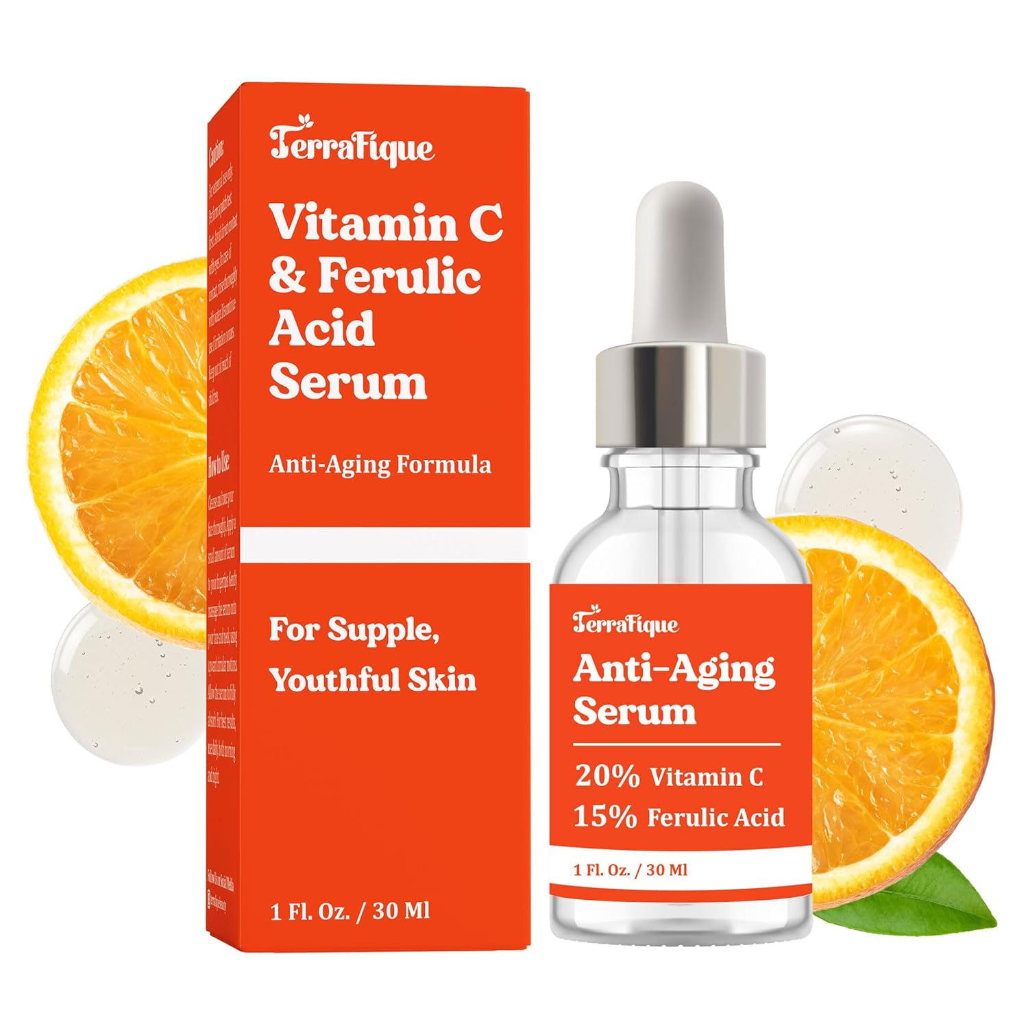 Vitamin C E Ferulic Acid Serum - Vitamin C Boosting Serum - Anti Aging Vitamin C Serum with Niacinamide - Hydrating Serum for All Skin Types - 1 Fl Oz