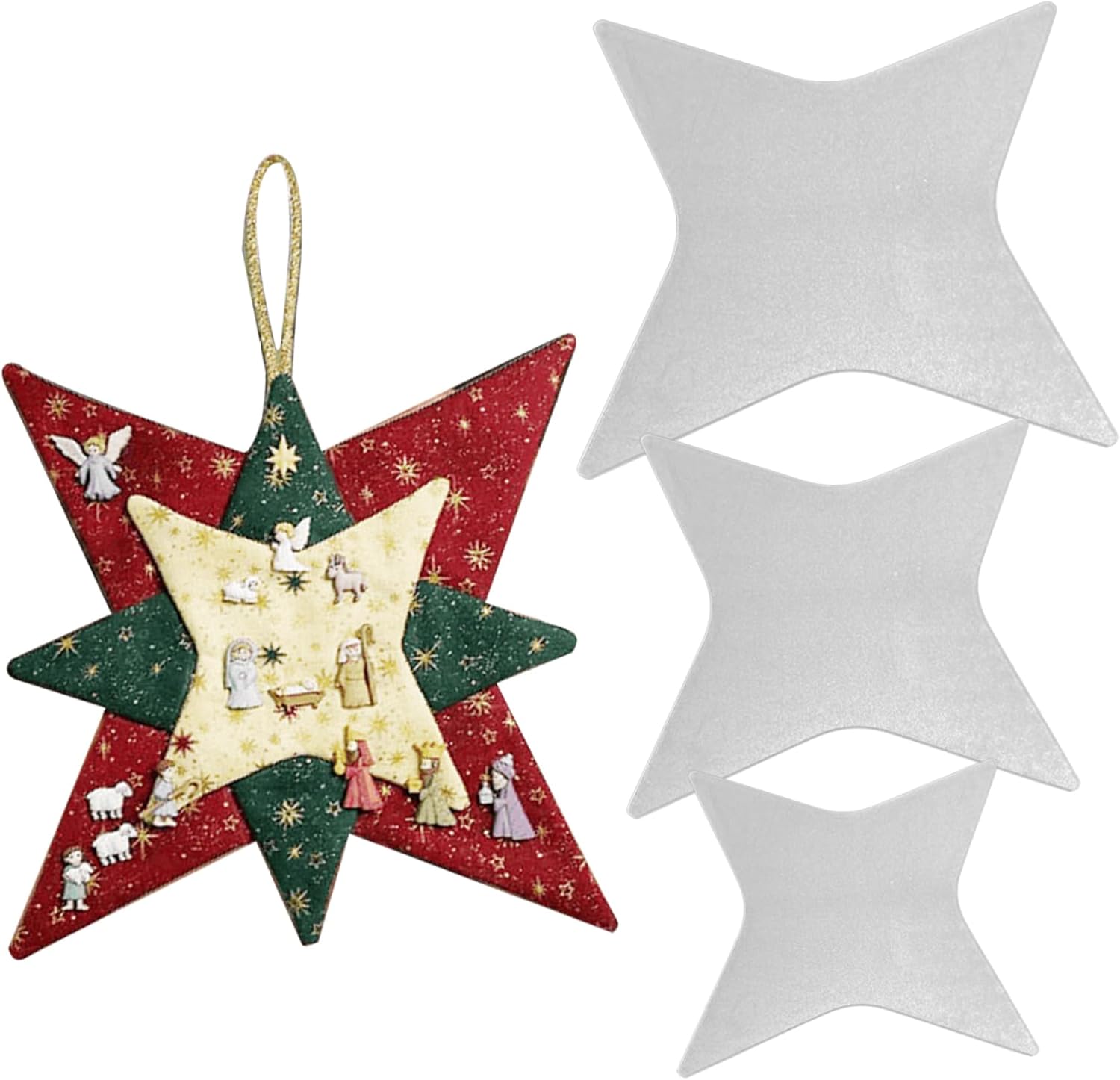 Christmas Patchwork Star Template 3PCS/Set Acrylic Quilting Templates Different Size Star Shape Patchwork Templates for Craft Christmas Stencils Decorations