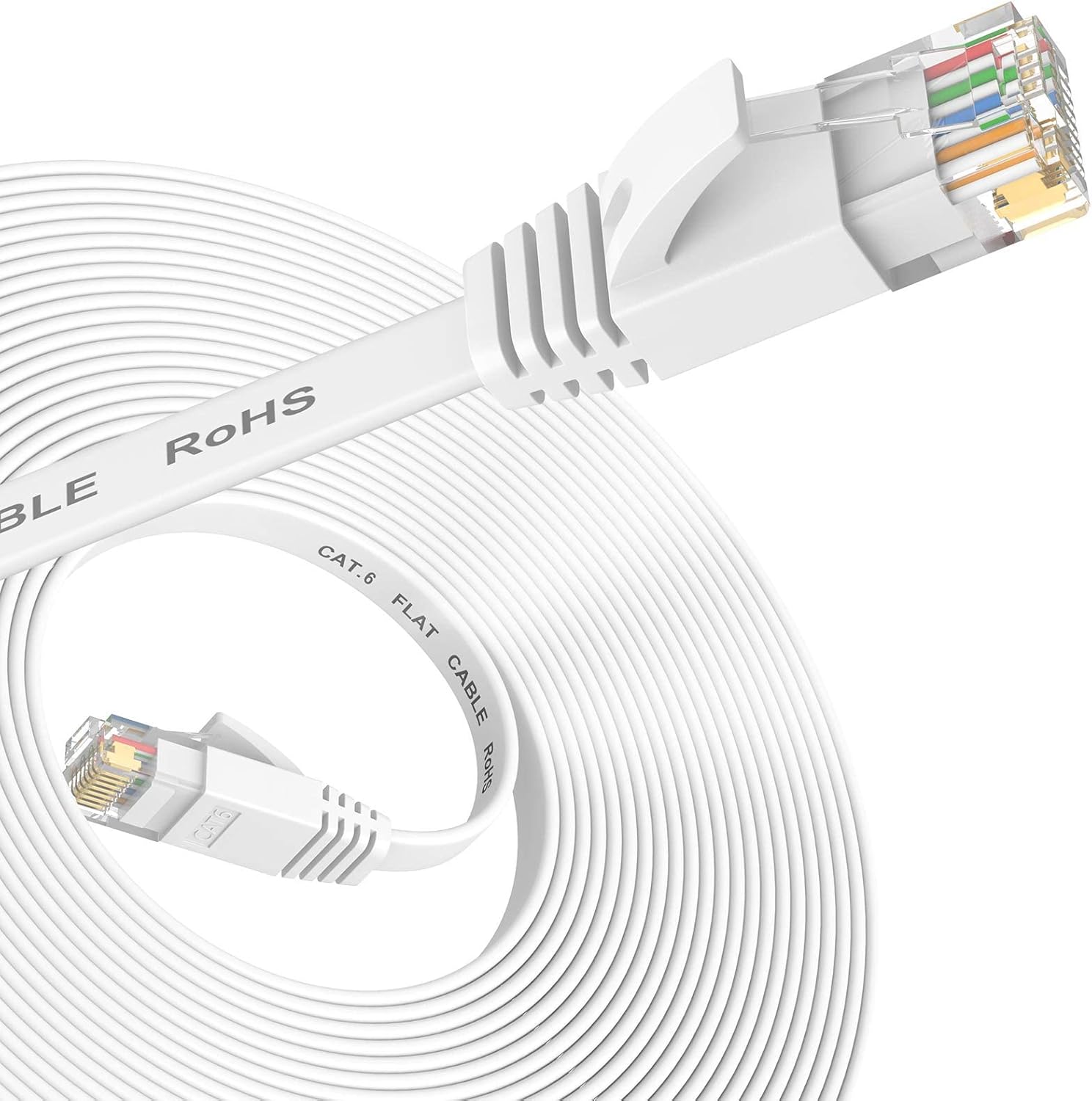 Ethernet Cable Cat 6- 1m 3m 5m 10m 15m High Speed lan Cable Flat Patch Network Cord faster than Cat5e/Cat5, internet cable with RJ45 Connector, Compatible with router, Laptop, TV, ideal for Gaming