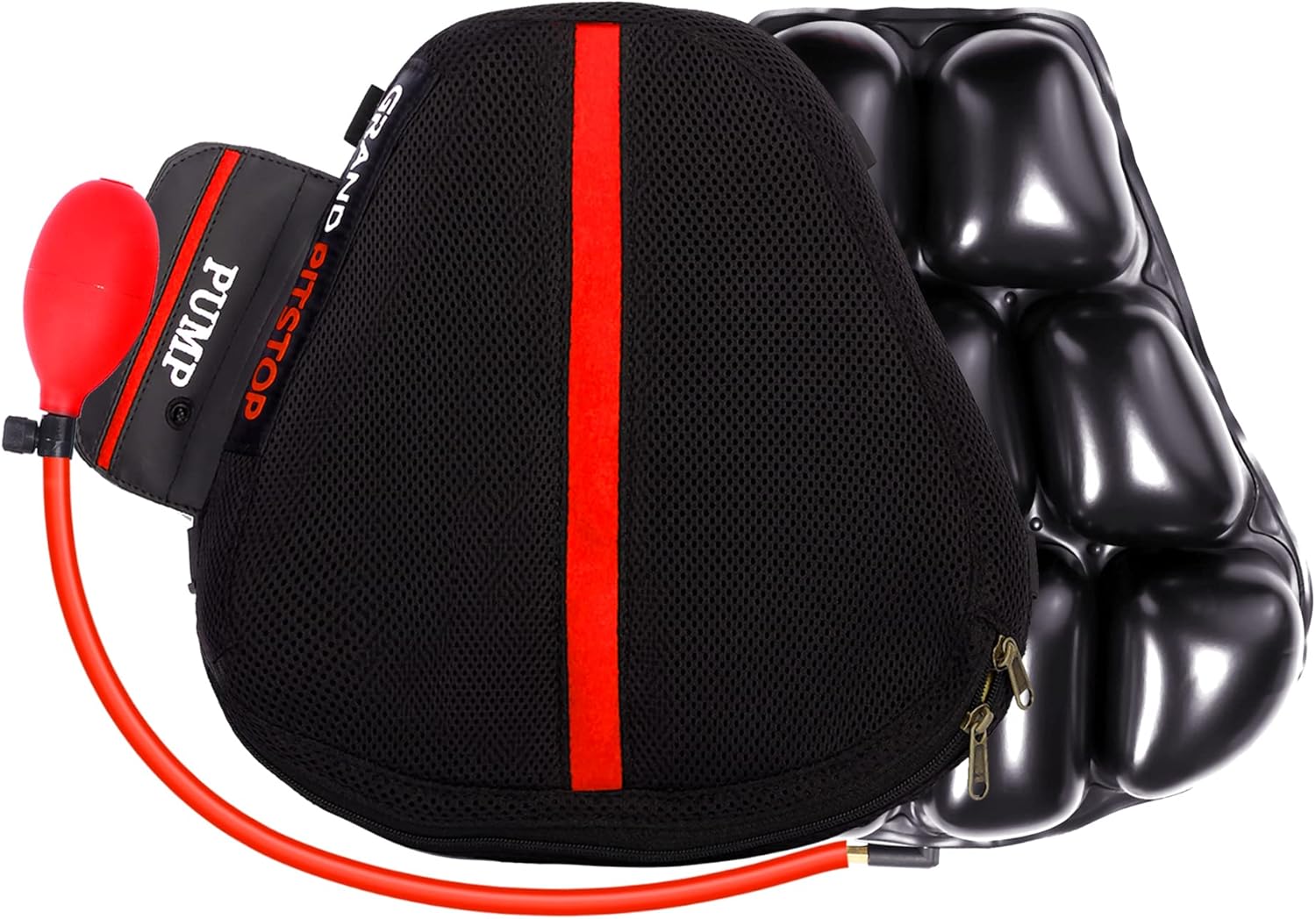 GRAND PITSTOP Motorcycle Air Seat Cushion, on The go inflate & Deflate, Pressure Relief Motorcycle Seat Pad, Shock Proof Comfortable for Motorbike Long Rides (Sports Premium with Air Pump)