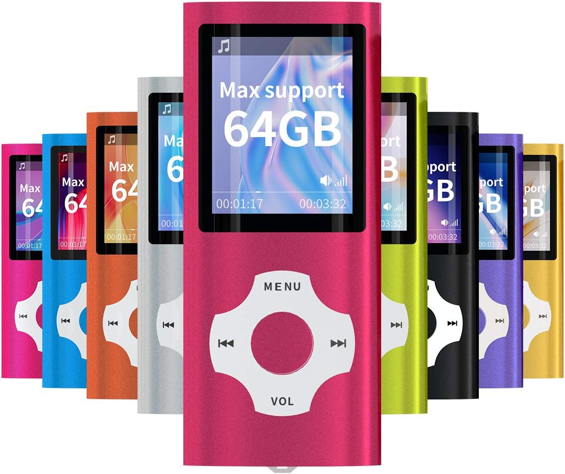 Digital, Compact and Portable MP3 / MP4 Player (Max Support 64 GB) with Photo Viewer, E-Book Reader and Voice Recorder and FM Radio Video Movie in Red