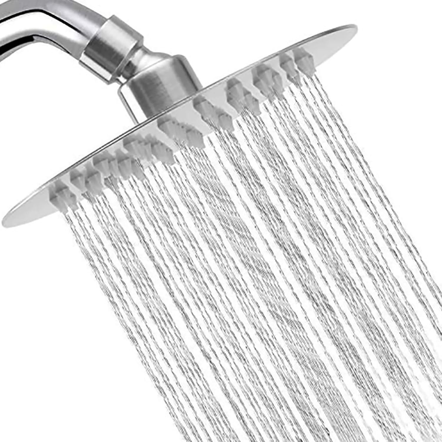Rain Shower Head, 8 Inch High Pressure Rainfall Shower Head, 304 Stainless Steel Round Waterfall Shower Heads, Ultra-Thin Chrome Fixed Showerhead for Bath Ceiling Wall Mount