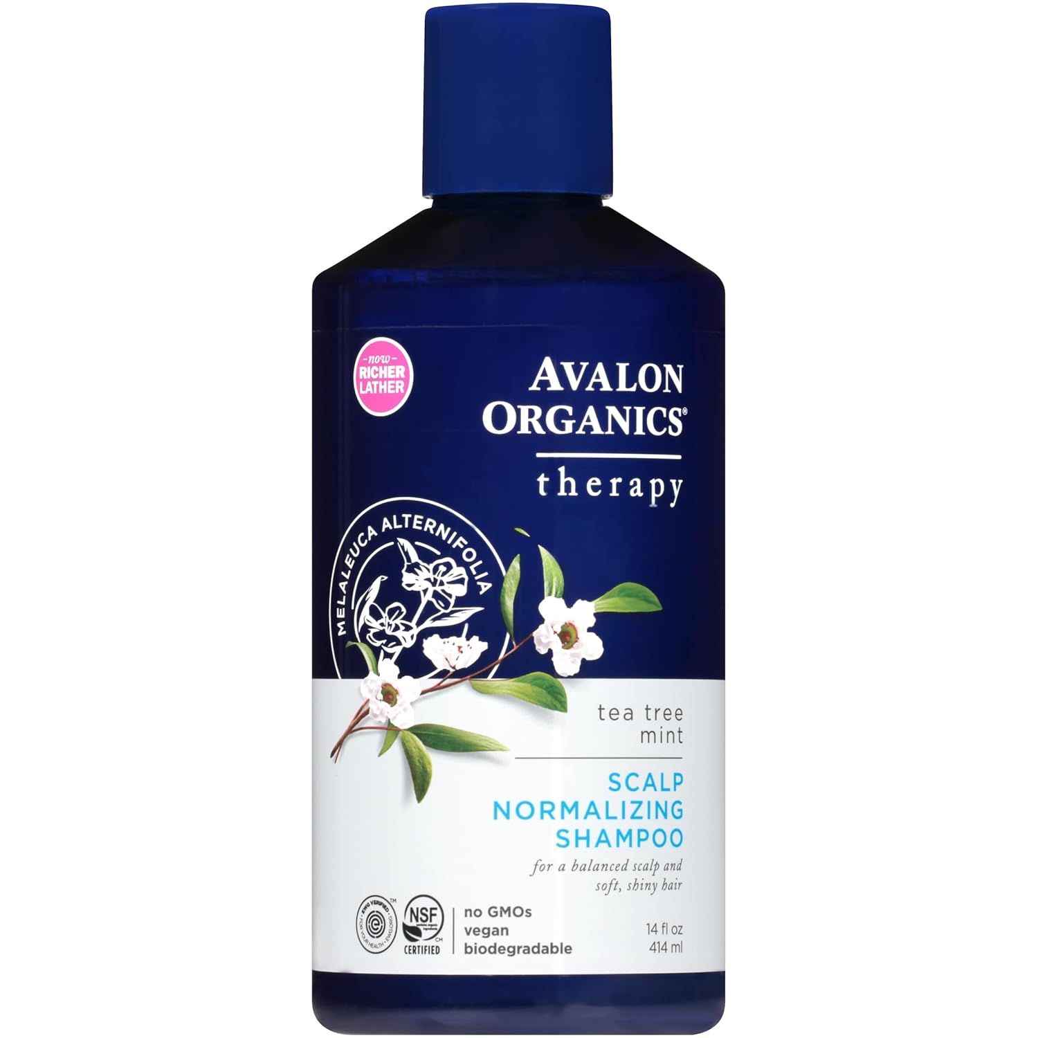 Avalon Organics Therapy Scalp Normalizing Shampoo, Tea Tree Mint, 14 Oz