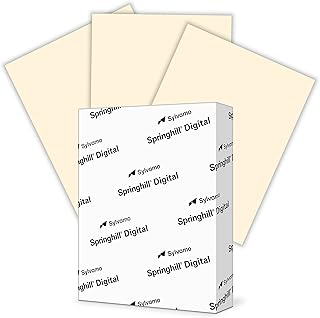 Springhill 8.5” x 11” Ivory Colored Cardstock Paper, 67lb Vellum Bristol, 147gsm, 250 Sheets (1 Ream) – Premium Lightweight Cardstock, Vellum Printer Paper with Textured Finish – 056000R