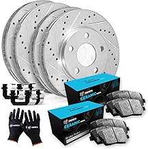R1 Concepts Front Rear Brakes and Rotors Kit |Front Rear Brake Pads| Brake Rotors and Pads| Ceramic Brake Pads and Rotors |Hardware Kit|fits 1994-1998 Jeep Grand Cherokee