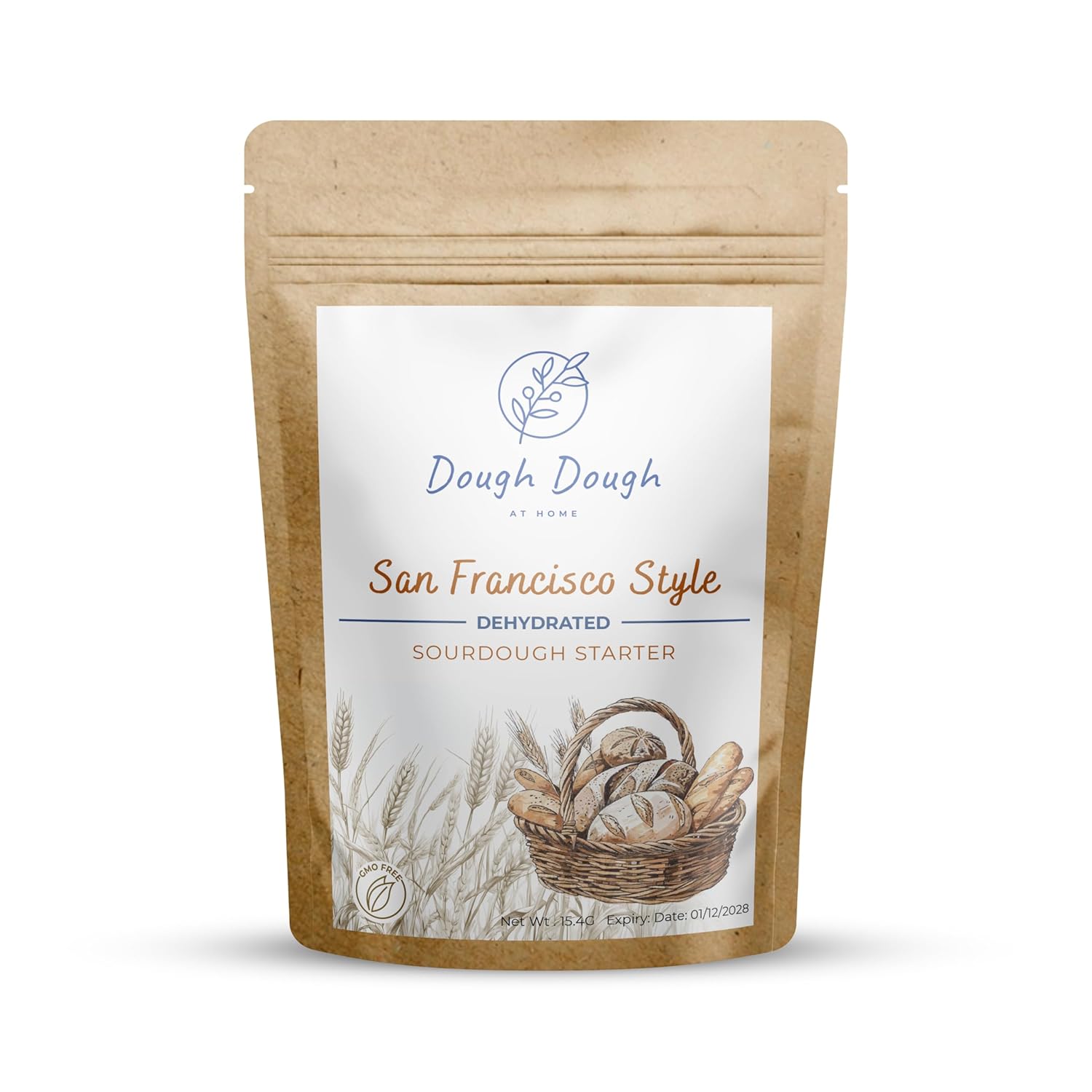 Dough Dough at home Sourdough starter San Francisco style, dehydrated starter (15.4 G) Homemade Artisan Bread | Heirloom, non-GMO | Live Culture Bread Mix