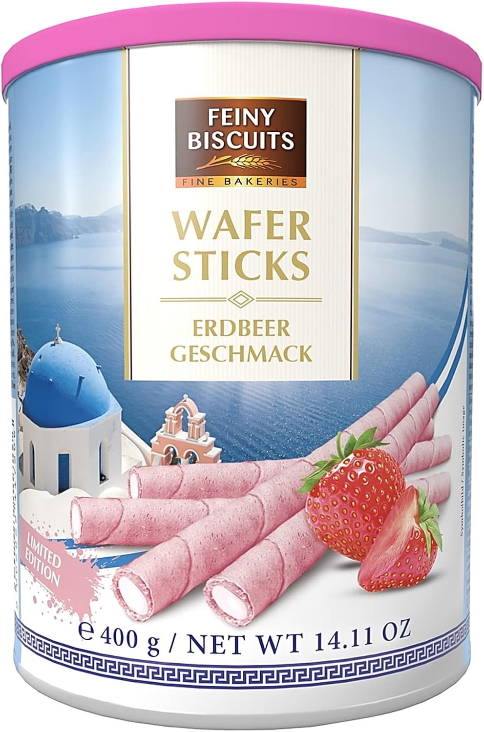 Wafer Rolls with Strawberry Flavoured Cream 400g
