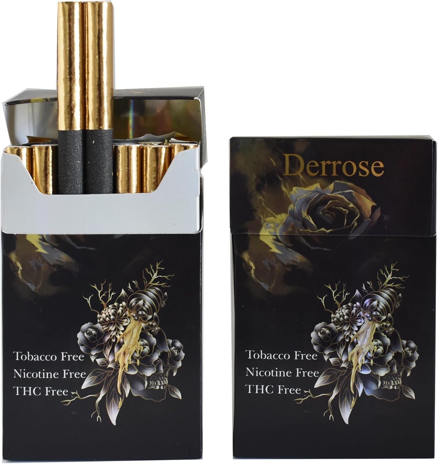 Derrose Herbal Cigarettes,Herbal Sticks,Nicotine Free and Tobacco Free,Help Stop Smoking,Better Effect When Used with Nicotine Patches,Smoking Cessation Products,2packs-40 Sticks
