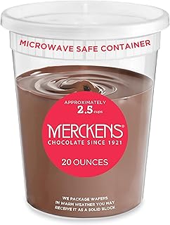 KIDU Merckens Milk Chocolate Michrowaveable Melting Wafers 20 Ounces Bulk Container Perfect For Dipping, Deserts, Baking And More