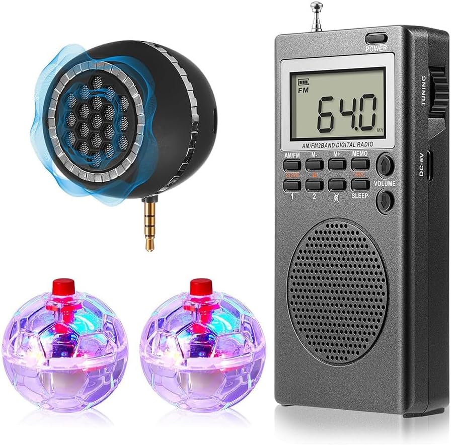 Pqahffowr 4Pcs Spirit Box Equipment Kit with2 LED Cat Ball 1 Spirit Box Speaker Paranormal Equipment Kit Office Outdoor