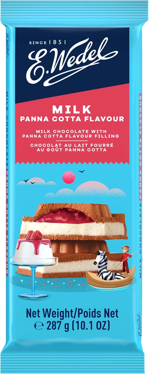 E.Wedel Milk Panna Cotta Flavour 287g, Milk Chocolate Bars, Panna Cotta Flavored Chocolate Bars