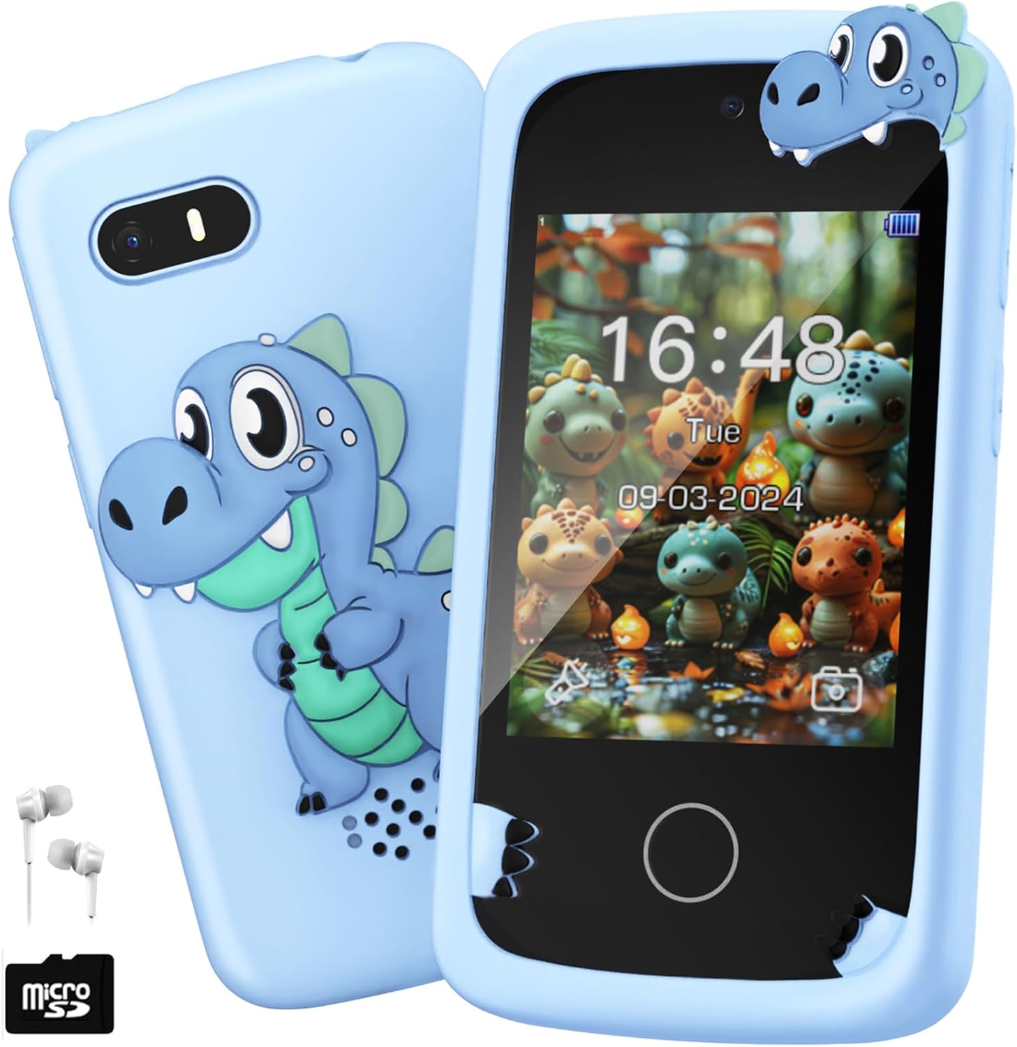 Kids Smart Phone Toys for Boys - Gifts for Kid 3-12 Year Old - Real Cell Phones Toy with Dual Camera, Music Player, Toddler Learning Toy, Touch Screen - Toddlers Pretend Play Christmas Birthday Gift