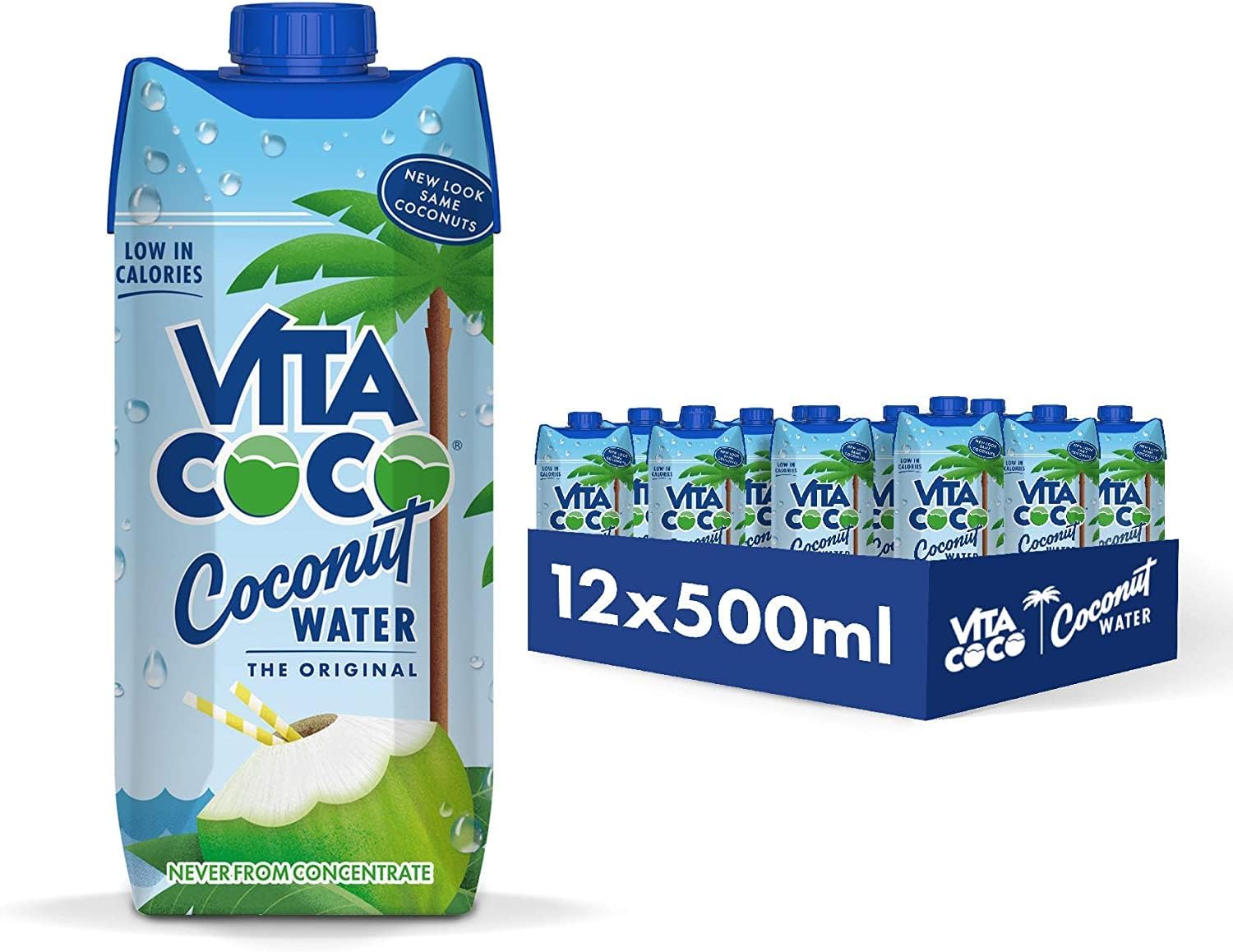 Vita Coco Original Coconut Water Multipack 500 ml x 12, Packed With Electrolytes, Gluten Free, Full of Vitamin C and Potassium