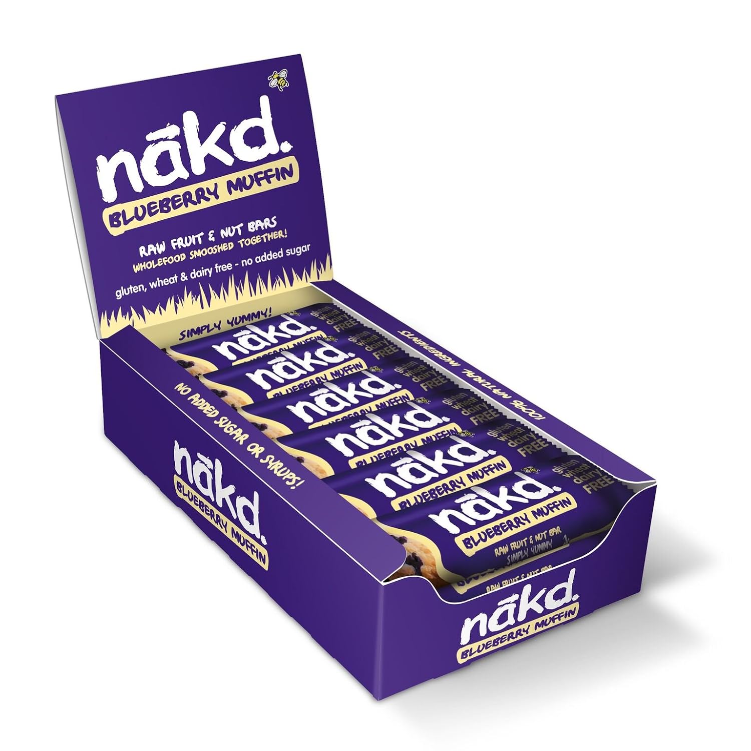 Nakd Bar, Blueberry Muffin Raw Fruit and Nuts, Gluten Free, Vegan, 18 Count18