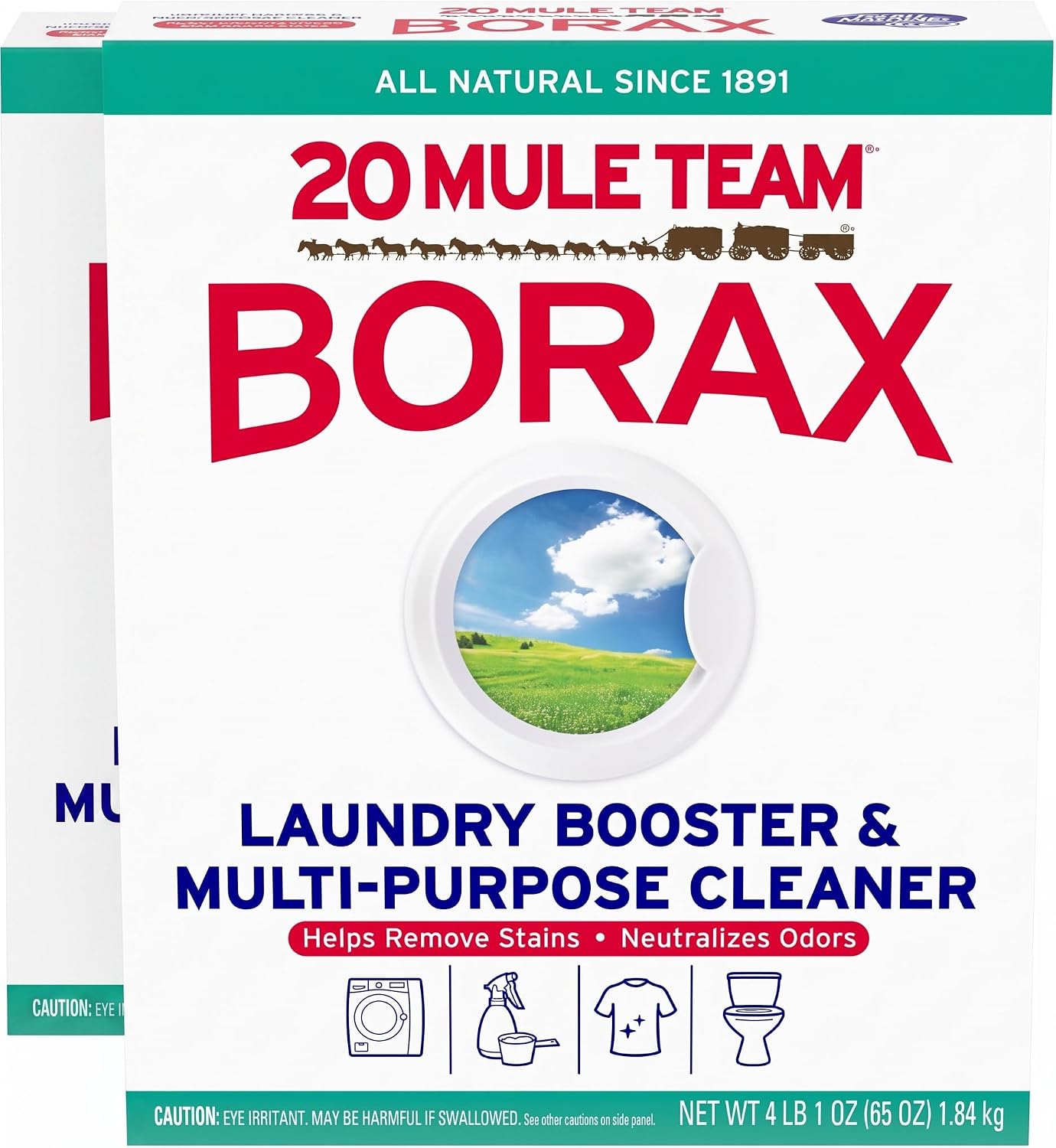 Borax 20 Mule Team Detergent Booster, 65 Oz (Pack of 2)