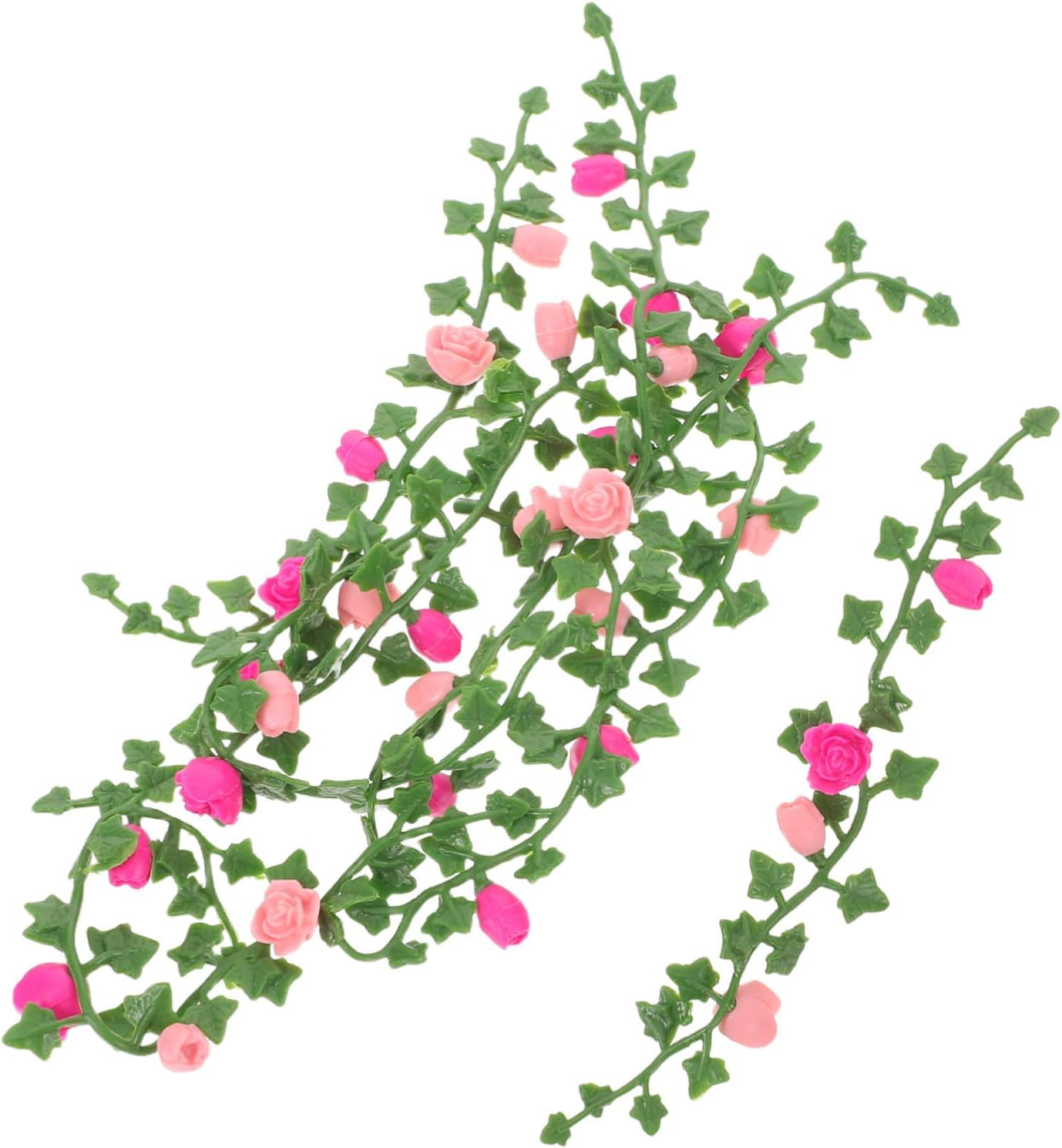 Milisten 8pcs Miniature Rose Vines for Dollhouse Micro Landscape Decoration Realistic Artificial Flower Vines for DIY Dollhouse Scenery Props Mini Plants for Indoor Outdoor Garden Dioramas
