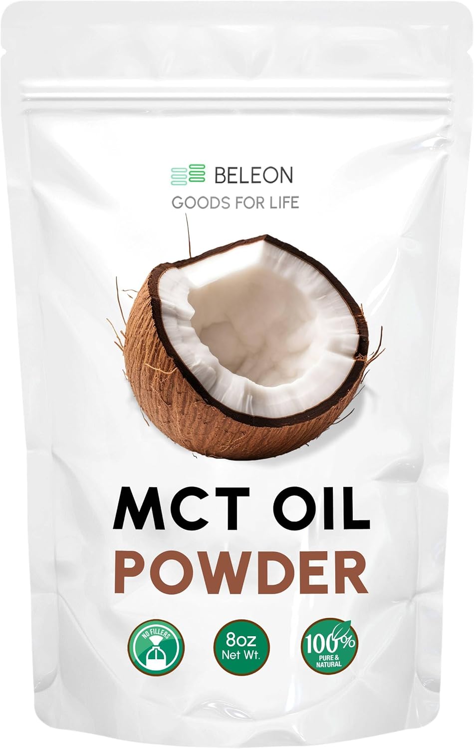 MCT Oil Powder 8 oz - Prebiotic Nutritional Supplements for Coffee Creamer, Quickly Fuel for Body and Brain