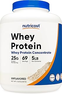 Nutricost Whey Protein Powder, Unflavored, 5 pounds - from Whey Protein Concentrate