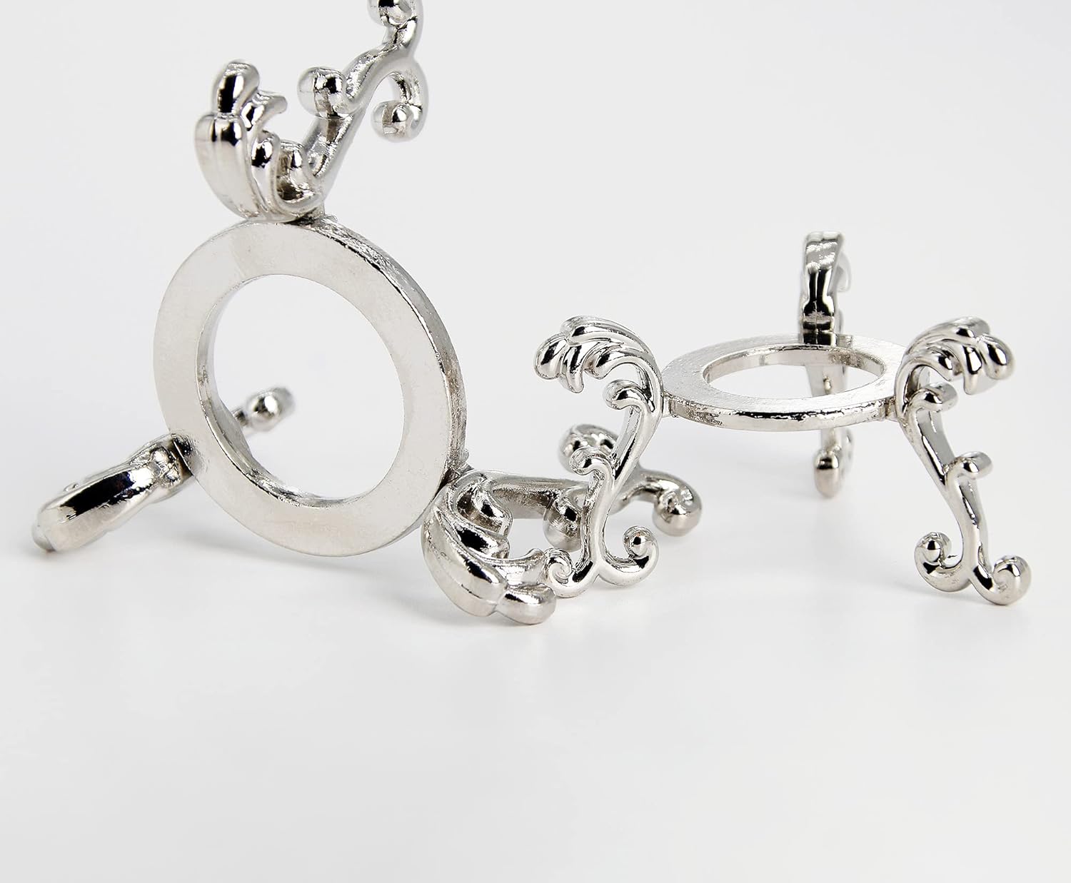 2pcs Silver-Plated Crystal Glass Ball Stand, Mini Air Plant Rack Holder, Air Fern Display Stand